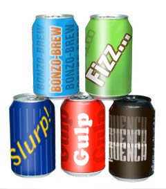 Photograph of some drink cans