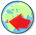 Map of the world highlighting Cameroon