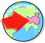 Map of the world highlighting China