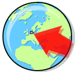 Map of the world highlighting Denmark