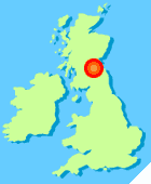 Map of Britain highlighting Edinburgh