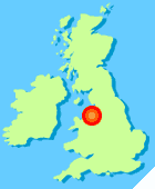 Map of Britain highlighting Liverpool
