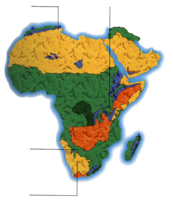 A map of Africa showing some of its most important protected areas for wildlife