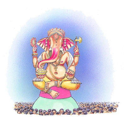 Ganesh is the Hindu elephant-headed god, the son of the god Shiva and his wife Parvati.