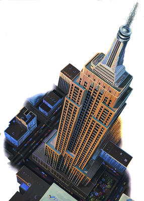 The steel-framed Empire State Building weighs 303,134 tons.