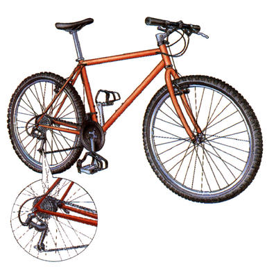 A modern all-terrain bike has an average of 21 gears. This helps the rider to get up steep hills.