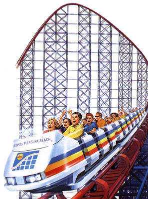 The world's tallest roller coaster is in England; it stands 72 metres high.
