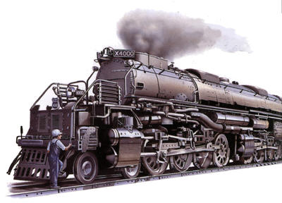 'Big Boy' locomotives were built to haul heavy freight trains over the Rocky Mountains.