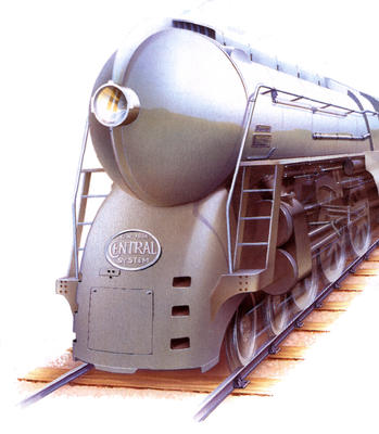 Ten streamlined locomotives were built for the Twentieth Century Limited. They could haul the 1,000-ton train at over 100 mph (160 kph).